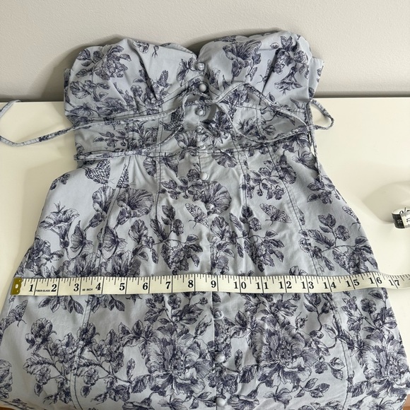 Anthropologie - Blue Victorian Patterned Floral Midi Dress - Size 2 - Picture 9 of 9